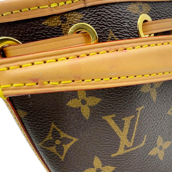 LOUIS VUITTON Nano Noe Monogram Canvas Crossbody Bag Brown