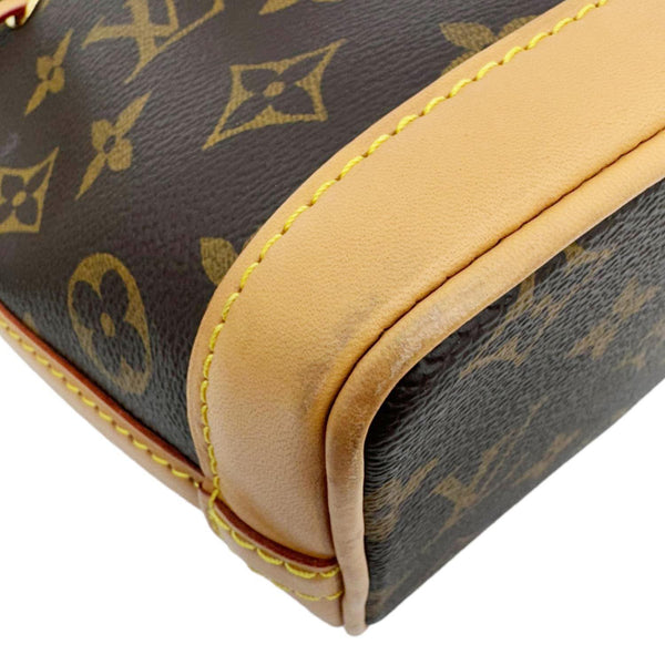 LOUIS VUITTON Nano Noe Monogram Canvas Crossbody Bag Brown