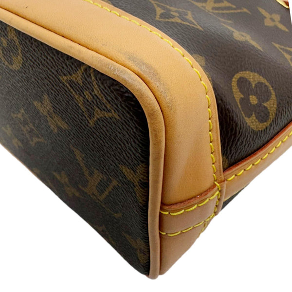 LOUIS VUITTON Nano Noe Monogram Canvas Crossbody Bag Brown