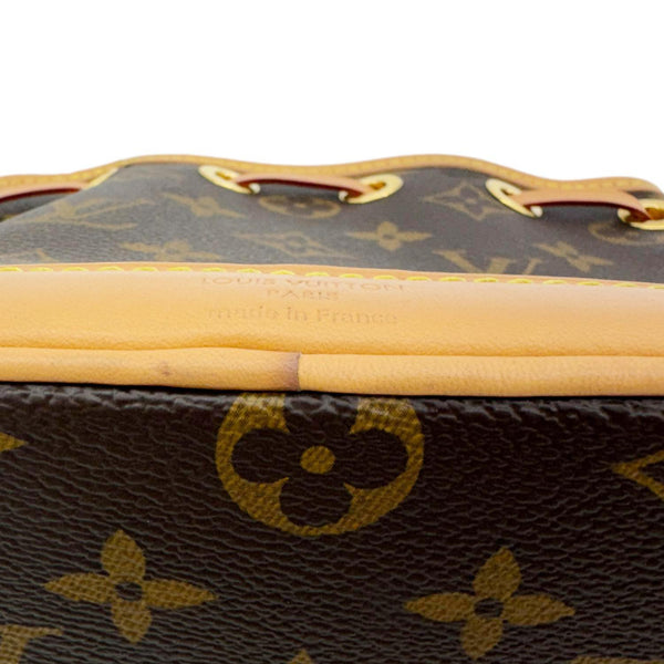 LOUIS VUITTON Nano Noe Monogram Canvas Crossbody Bag Brown