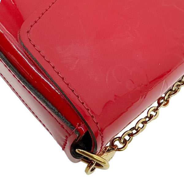 LOUIS VUITTON Felicie Pochette Monogram Vernis Crossbody Bag Red