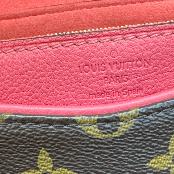 LOUIS VUITTON Pallas Chain Monogram Canvas Crossbody Bag Brown