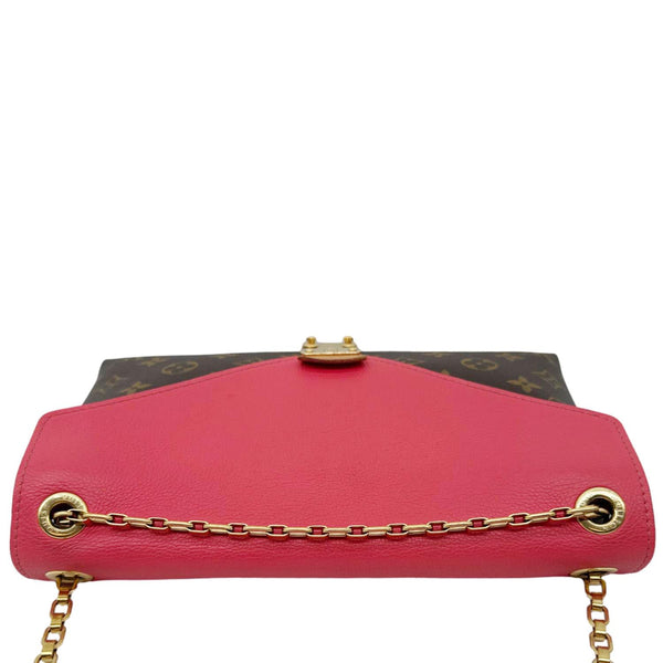 LOUIS VUITTON Pallas Chain Monogram Canvas Crossbody Bag Brown