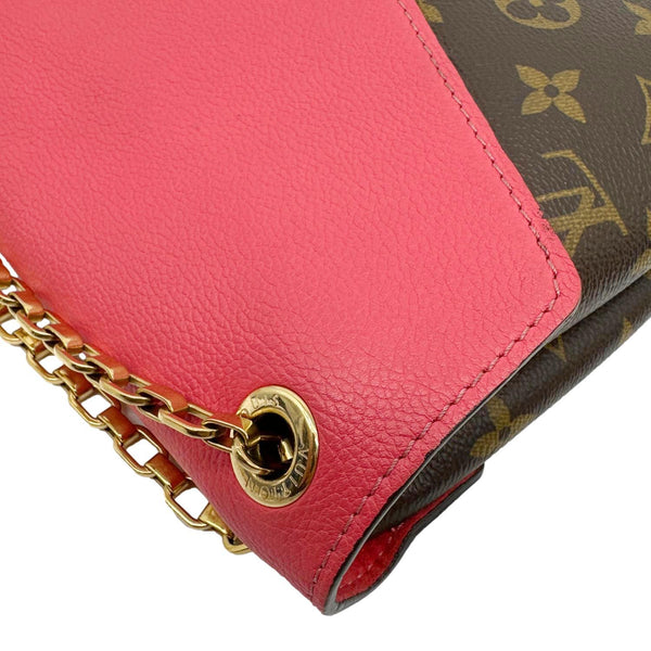 LOUIS VUITTON Pallas Chain Monogram Canvas Crossbody Bag Brown