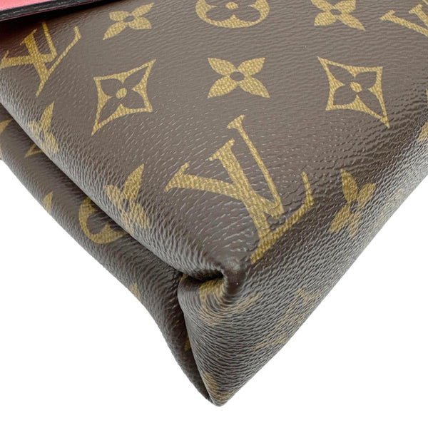LOUIS VUITTON Pallas Chain Monogram Canvas Crossbody Bag Brown