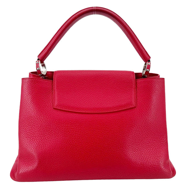LOUIS VUITTON Capucines MM Taurillon Leather Satchel Bag Red