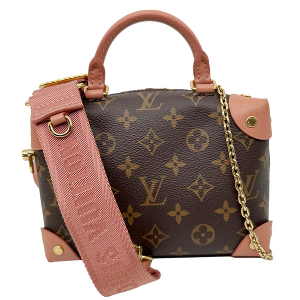 LOUIS VUITTON Petite Malle Souple Monogram Canvas Shoulder Bag Brown