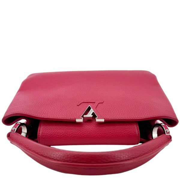 LOUIS VUITTON Capucines MM Taurillon Leather Satchel Bag Red