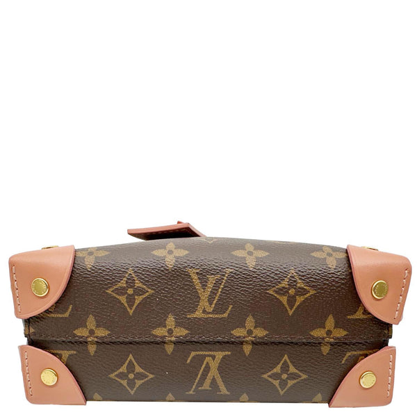 LOUIS VUITTON Petite Malle Souple Monogram Canvas Shoulder Bag Brown