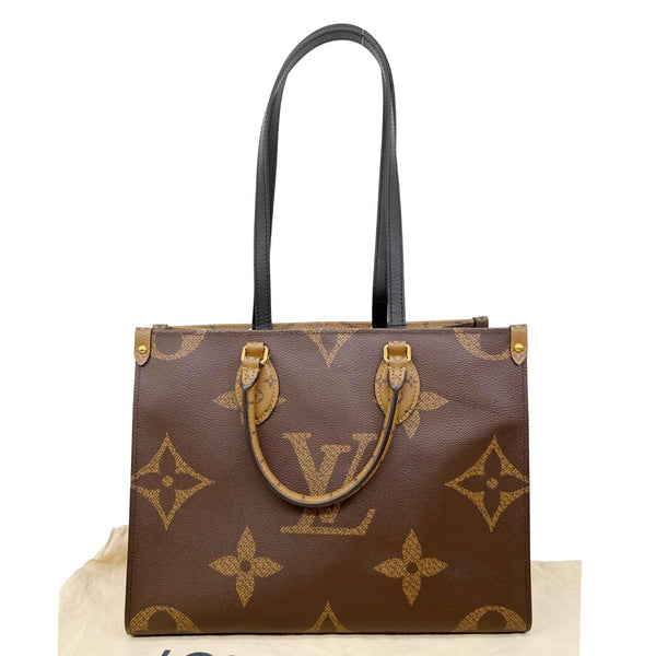 LOUIS VUITTON Onthego MM Giant Monogram Reverse Canvas Tote Bag Brown