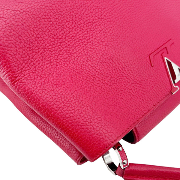 LOUIS VUITTON Capucines MM Taurillon Leather Satchel Bag Red