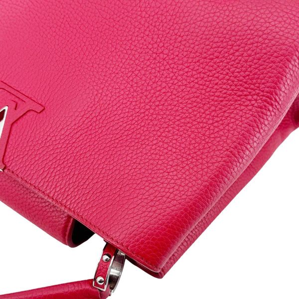 LOUIS VUITTON Capucines MM Taurillon Leather Satchel Bag Red