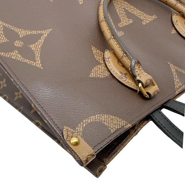 LOUIS VUITTON Onthego MM Giant Monogram Reverse Canvas Tote Bag Brown