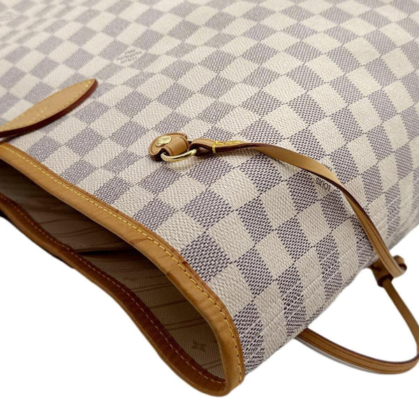LOUIS VUITTON Neverfull GM Damier Azur Tote Shoulder Bag White