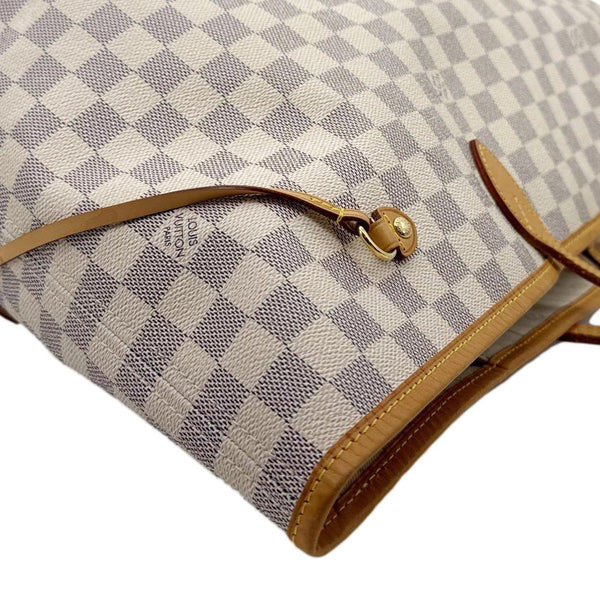 LOUIS VUITTON Neverfull GM Damier Azur Tote Shoulder Bag White