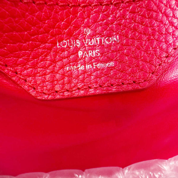 LOUIS VUITTON Capucines MM Taurillon Leather Satchel Bag Red