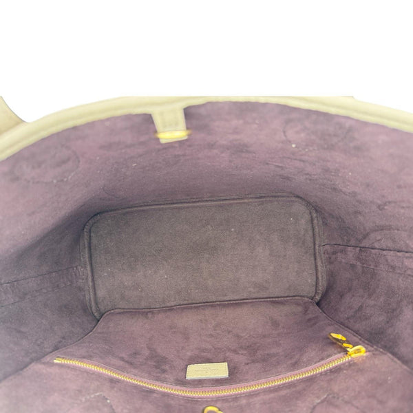 LOUIS VUITTON Neverfull MM Empreinte Leather Tote Shoulder Bag Beige