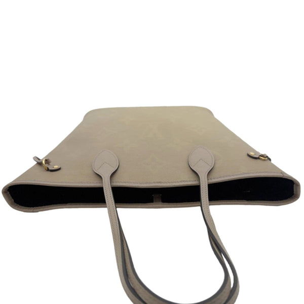 LOUIS VUITTON Neverfull MM Empreinte Leather Tote Shoulder Bag Beige