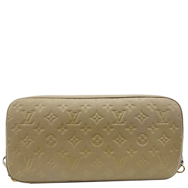 LOUIS VUITTON Neverfull MM Empreinte Leather Tote Shoulder Bag Beige