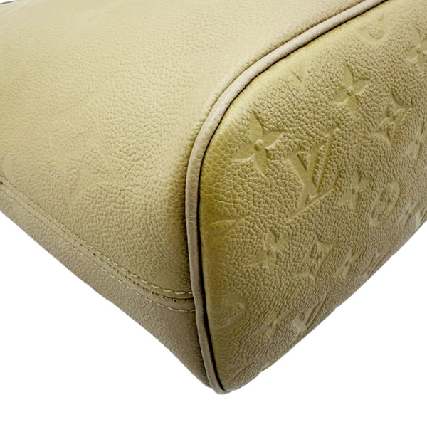 LOUIS VUITTON Neverfull MM Empreinte Leather Tote Shoulder Bag Beige