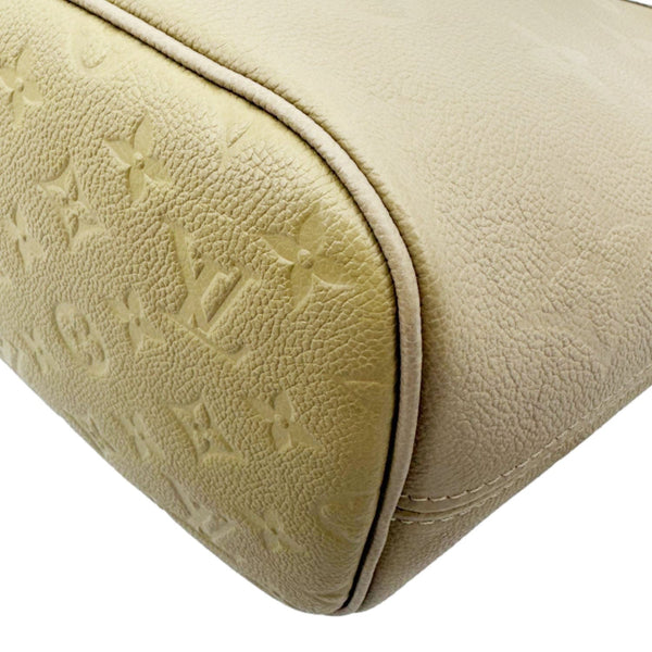 LOUIS VUITTON Neverfull MM Empreinte Leather Tote Shoulder Bag Beige
