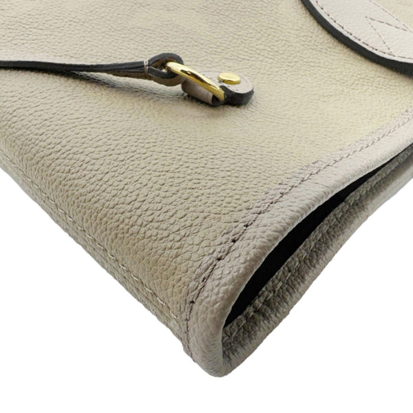 LOUIS VUITTON Neverfull MM Empreinte Leather Tote Shoulder Bag Beige