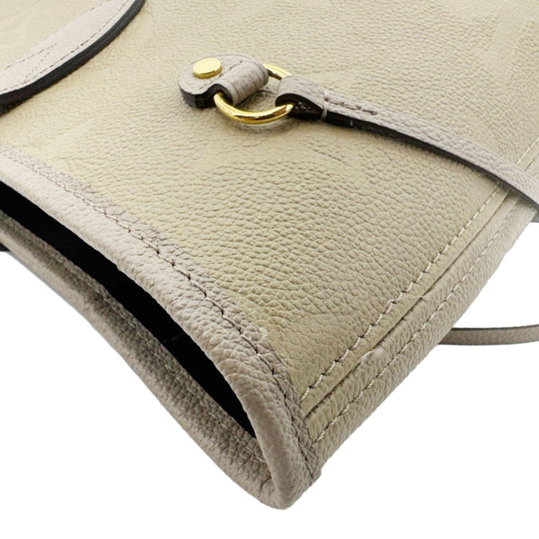LOUIS VUITTON Neverfull MM Empreinte Leather Tote Shoulder Bag Beige