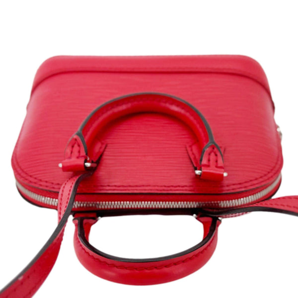 LOUIS VUITTON Nano Alma Epi Leather Satchel Bag Red