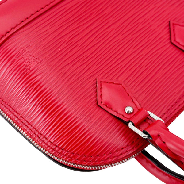 LOUIS VUITTON Nano Alma Epi Leather Satchel Bag Red
