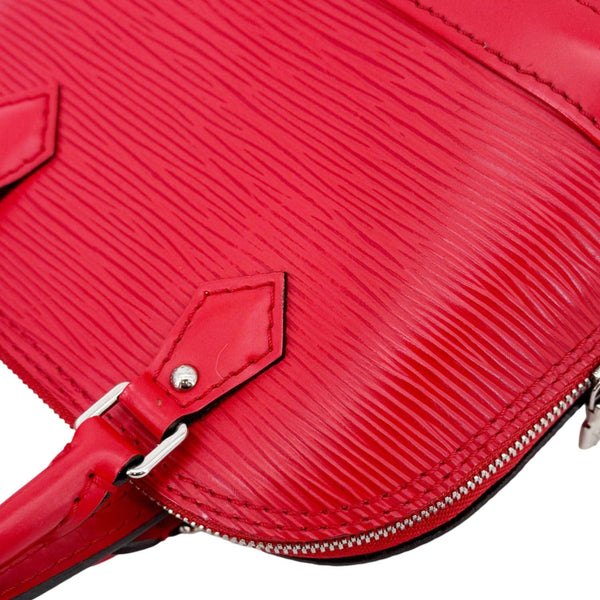 LOUIS VUITTON Nano Alma Epi Leather Satchel Bag Red