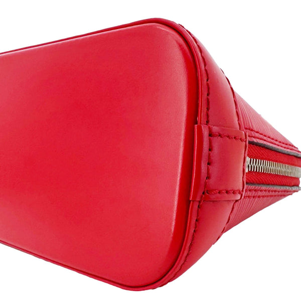 LOUIS VUITTON Nano Alma Epi Leather Satchel Bag Red