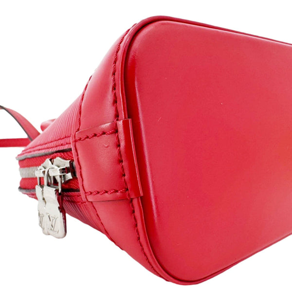 LOUIS VUITTON Nano Alma Epi Leather Satchel Bag Red