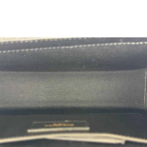 YVES SAINT LAURENT Envelope Flap Quilted Caviar Leather Chain Shoulder Bag Black