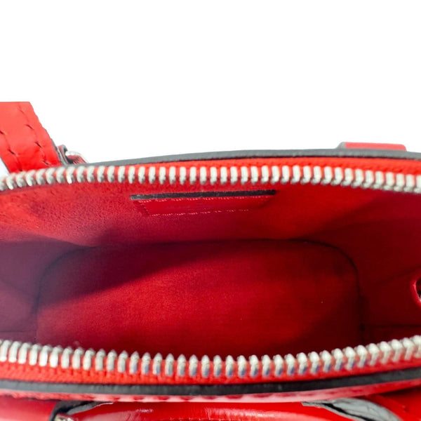 LOUIS VUITTON Nano Alma Epi Leather Satchel Bag Red