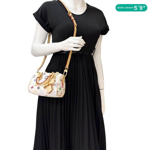 LOUIS VUITTON LV X TM Nano Speedy Monogram Multicolor Canvas Shoulder Bag White