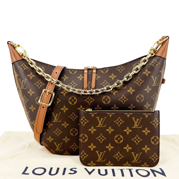 LOUIS VUITTON Loop Reverse Monogram Canvas Hobo Shoulder Bag Brown