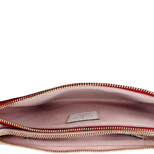 LOUIS VUITTON Double Zip Pochette Giant Monogram Jungle Crossbody Bag Red