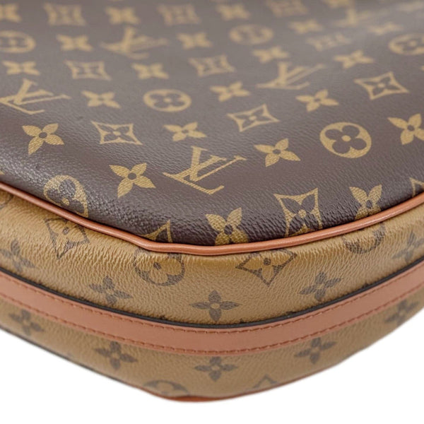 LOUIS VUITTON Loop Reverse Monogram Canvas Hobo Shoulder Bag Brown