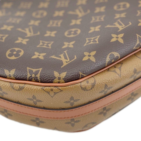 LOUIS VUITTON Loop Reverse Monogram Canvas Hobo Shoulder Bag Brown