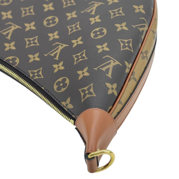 LOUIS VUITTON Loop Reverse Monogram Canvas Hobo Shoulder Bag Brown
