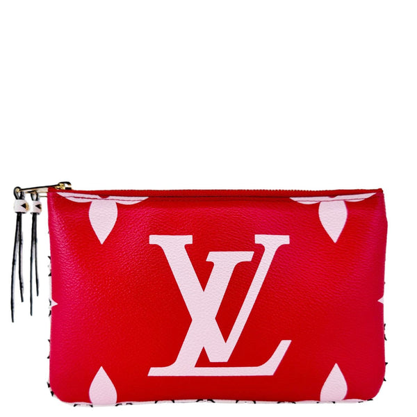 LOUIS VUITTON Double Zip Pochette Giant Monogram Jungle Crossbody Bag Red