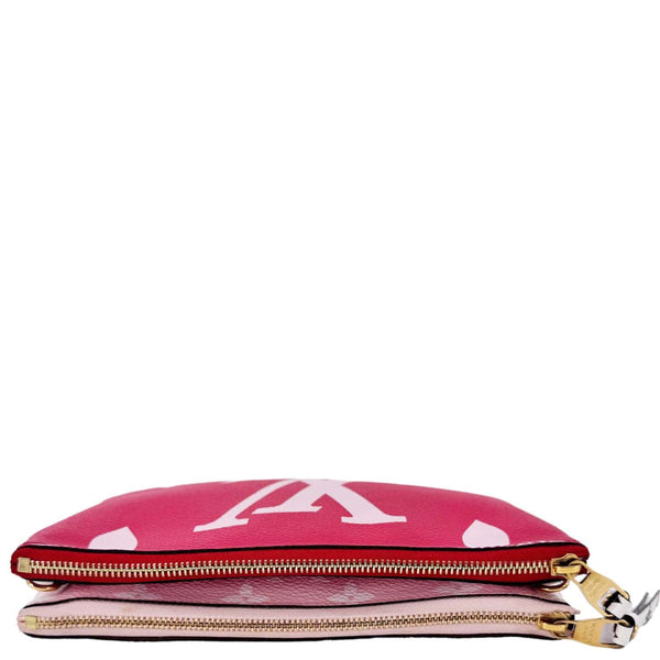 LOUIS VUITTON Double Zip Pochette Giant Monogram Jungle Crossbody Bag Red