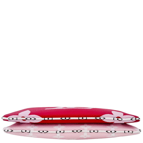 LOUIS VUITTON Double Zip Pochette Giant Monogram Jungle Crossbody Bag Red