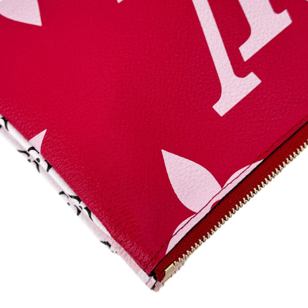 LOUIS VUITTON Double Zip Pochette Giant Monogram Jungle Crossbody Bag Red