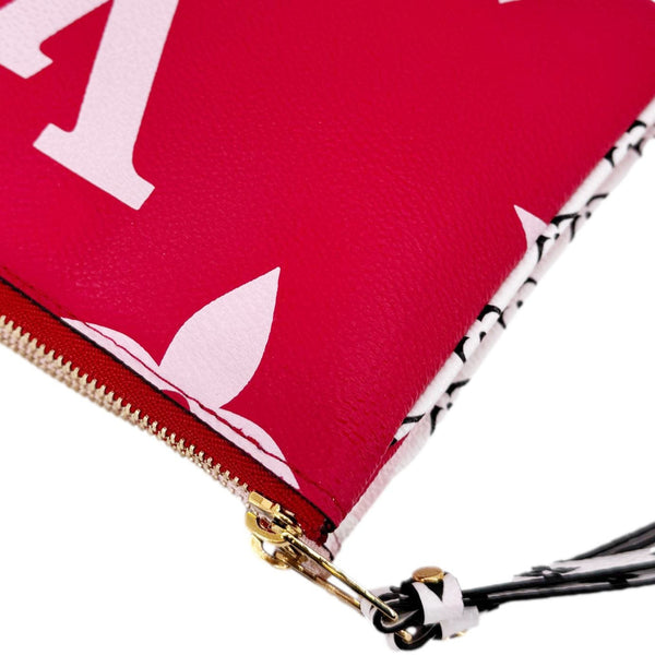 LOUIS VUITTON Double Zip Pochette Giant Monogram Jungle Crossbody Bag Red