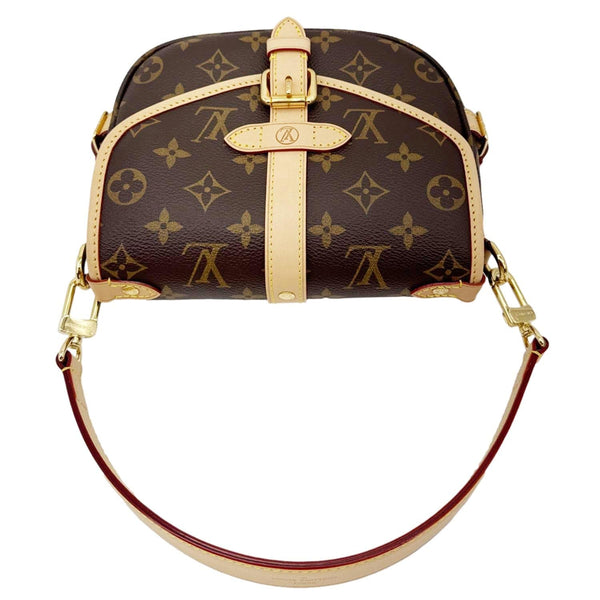 LOUIS VUITTON Saumur BB Monogram Canvas Shoulder Bag Brown