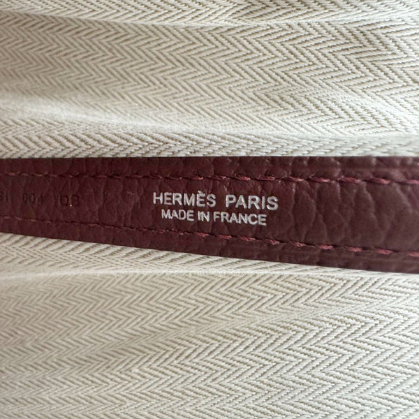HERMES Garden Party 30 TPM Leather Tote Bag Maroon