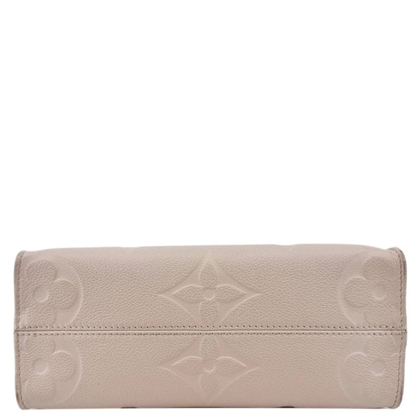 LOUIS VUITTON Onthego PM Giant Monogram Empreinte Leather Satchel Bag Cream