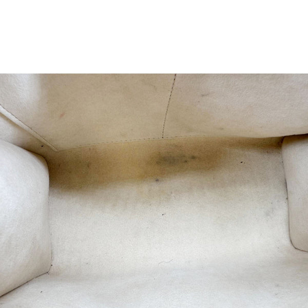 LOUIS VUITTON Onthego PM Giant Monogram Empreinte Leather Satchel Bag Cream