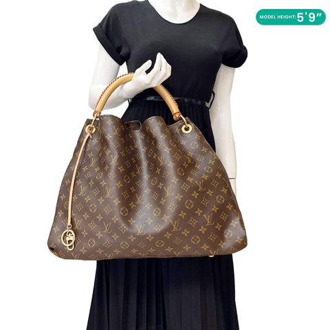 LOUIS VUITTON Artsy GM Monogram Canvas Hobo Bag Brown